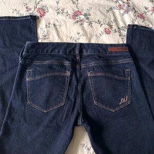 Express Women’s Barely Boot Blue Jeans